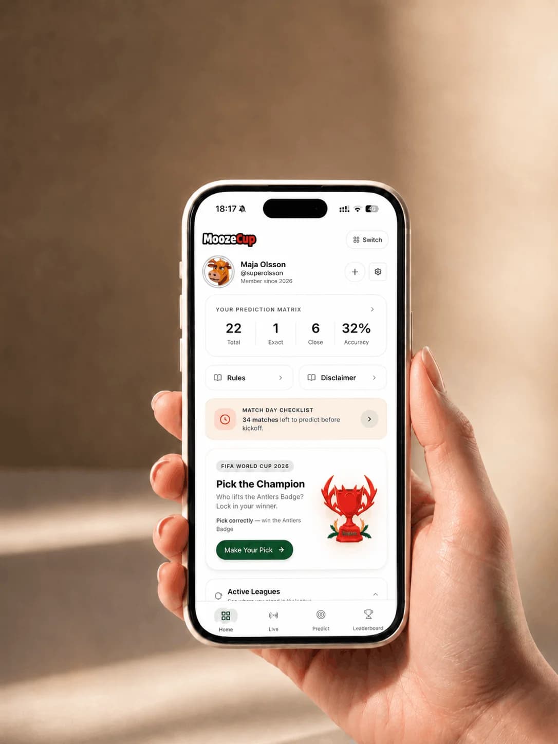 Home dashboard mockup
